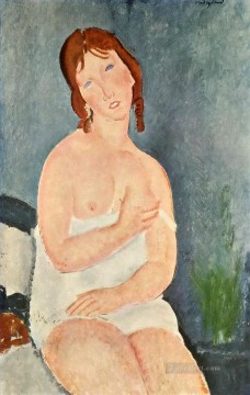 シャツを着た若い女性 小さな牛乳を注ぐ女 アメデオ・モディリアーニ Oil Paintings